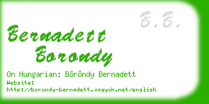 bernadett borondy business card