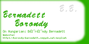 bernadett borondy business card